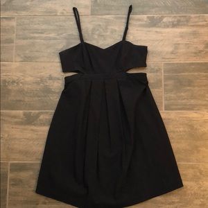 Black midi Sparkle & Fade cut out dress